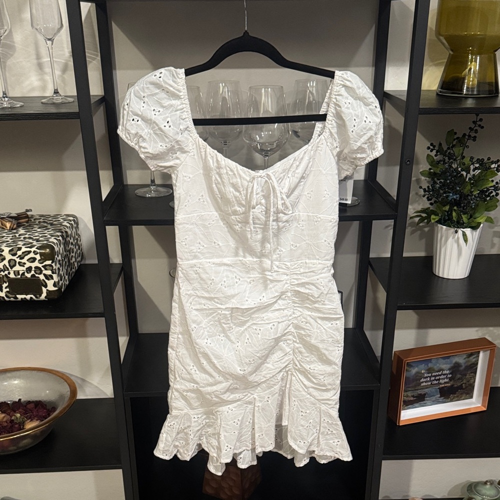 City Studio White Eyelet Mini Dress